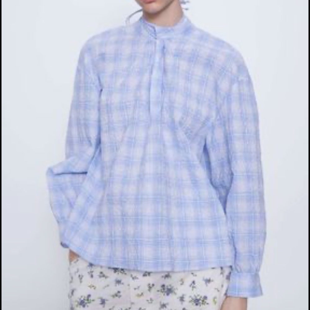 NWT Zara plaid blouse - Picture 10 of 16